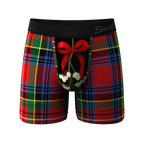 The Kiss Me There | Mistletoe Plaid Christmas Ball Hammock® Pouch Underwear - Shinesty