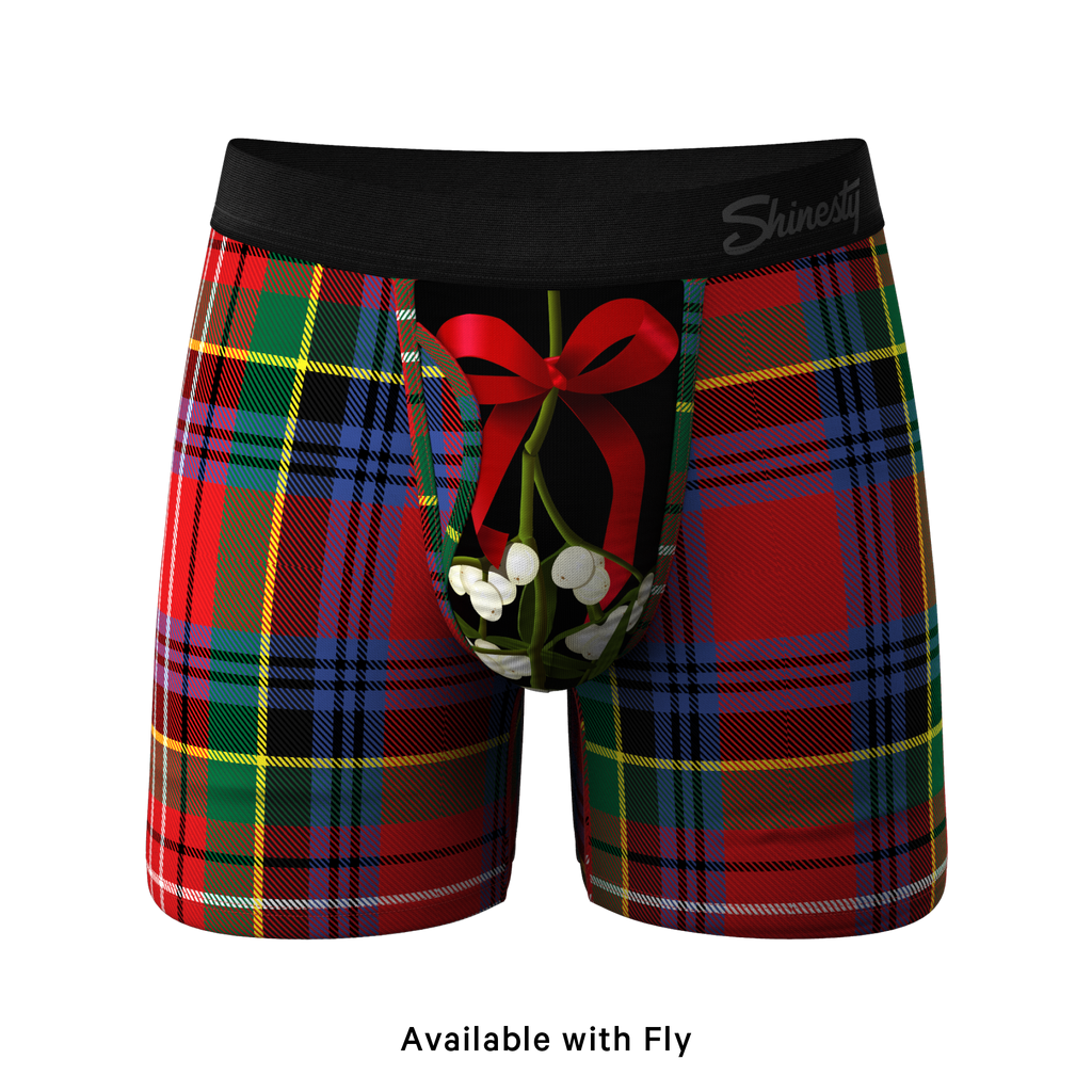The Kiss Me There | Mistletoe Plaid Christmas Ball Hammock® Pouch Underwear - Shinesty