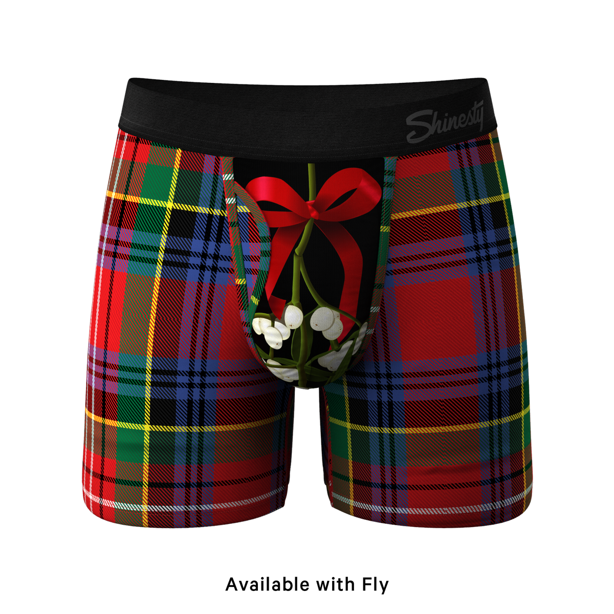 The Kiss Me There | Mistletoe Plaid Christmas Ball Hammock® Pouch Underwear - Shinesty