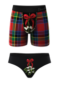 The Kiss Me There | Mistletoe Ball Hammock Boxer® And Cheeky Matching Couples Underwear Pack - Shinesty