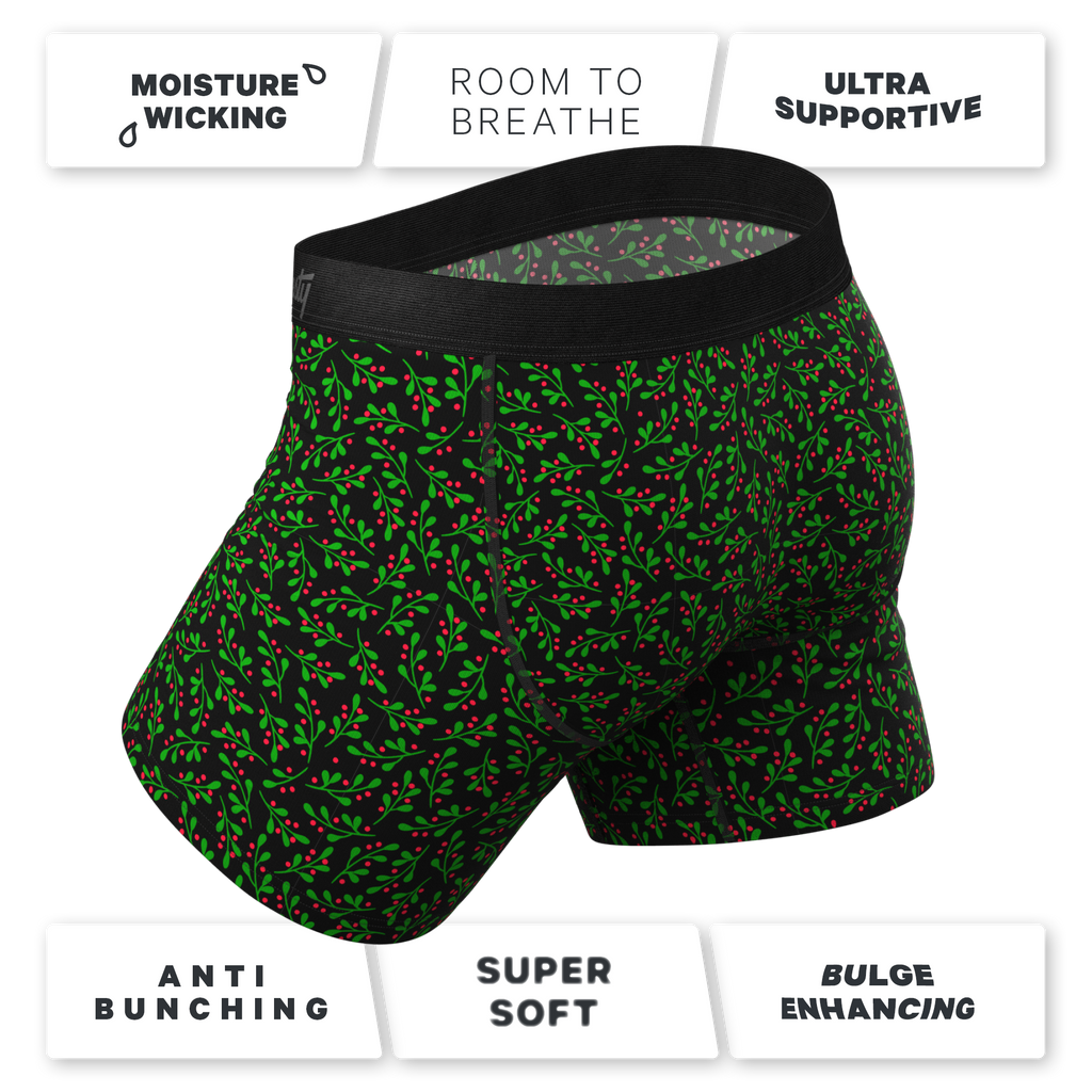 The Kiss Me There | Mistletoe Ball Hammock® Pouch Underwear With Fly - Shinesty