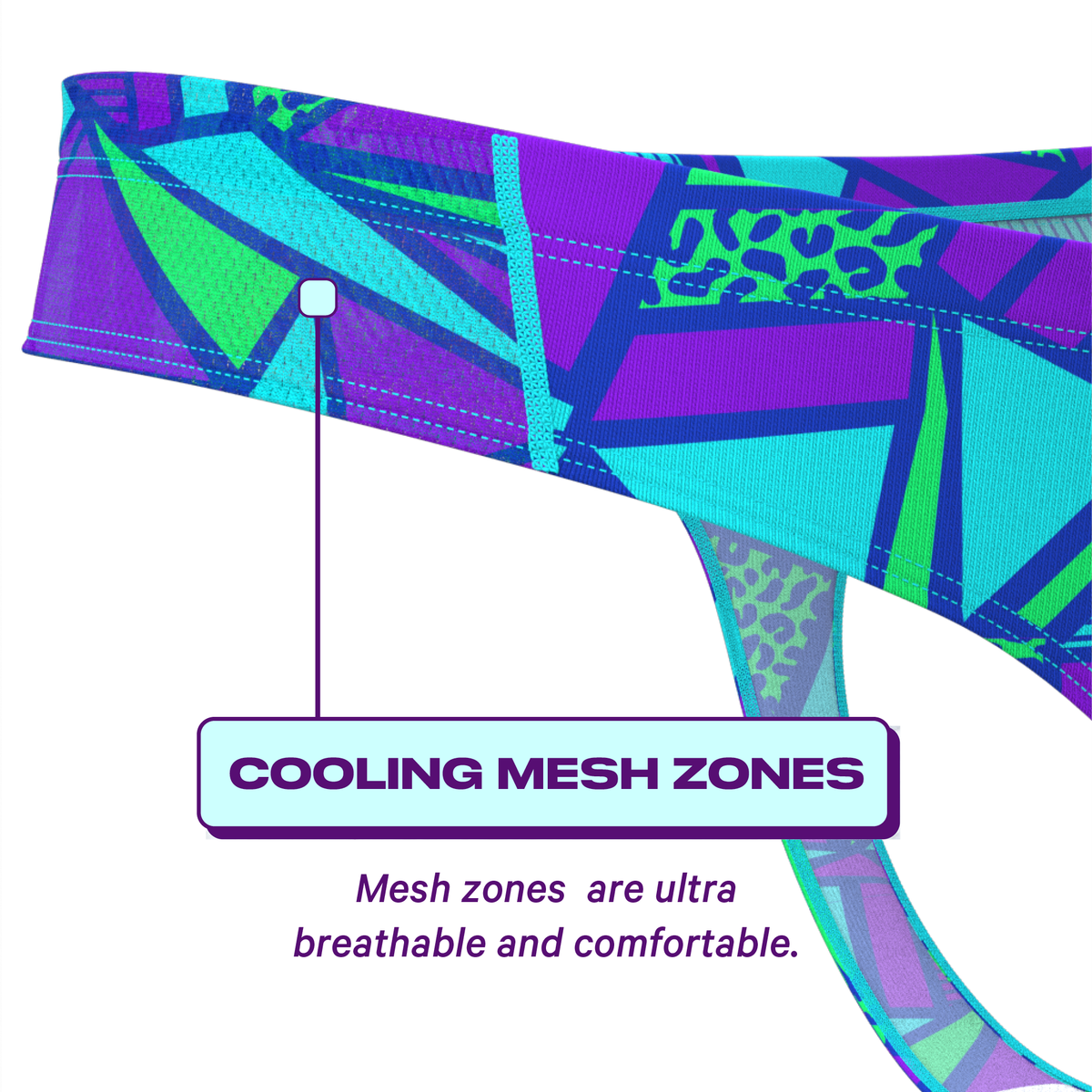 The Le Tootski | Retro Geometric paradICE™ Cooling Thong - Shinesty