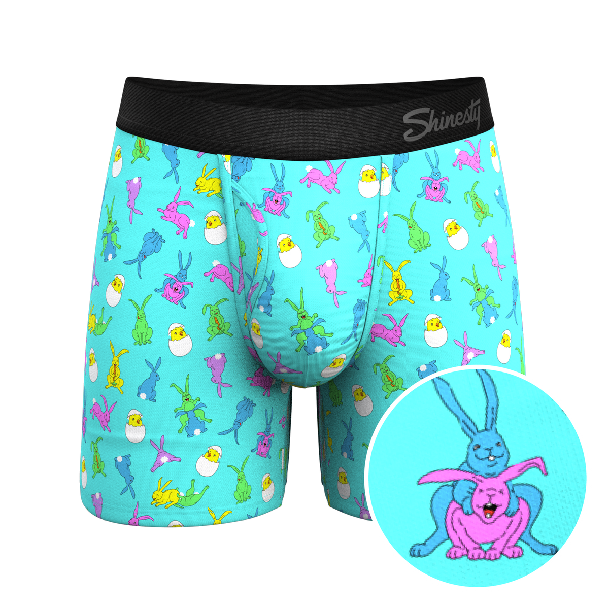 The Like Rabbits | Easter Animals Ball Hammock® Pouch Underwear With Fly - Shinesty
