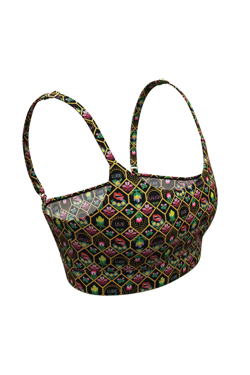 The Live Laugh Lube | Western Floral Pattern Boob Hammock™ Scoop Bralette - Shinesty