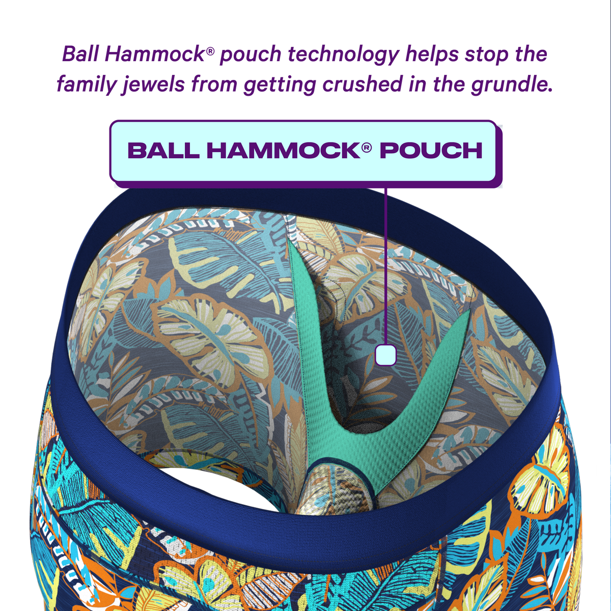 The Mahalo | Blue Tropical paradICE™ Cooling Ball Hammock® Underwear - Shinesty