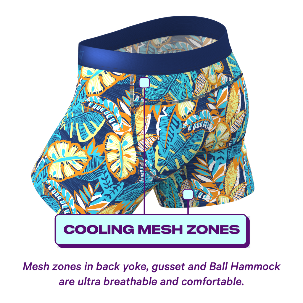 The Mahalo | Blue Tropical paradICE™ Cooling Ball Hammock® Underwear - Shinesty