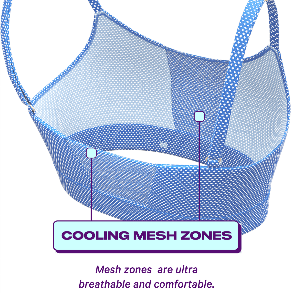 The Manhattan Mama | Light Blue Stars paradICE™ Boob Hammock™ Cooling Bralette - Shinesty