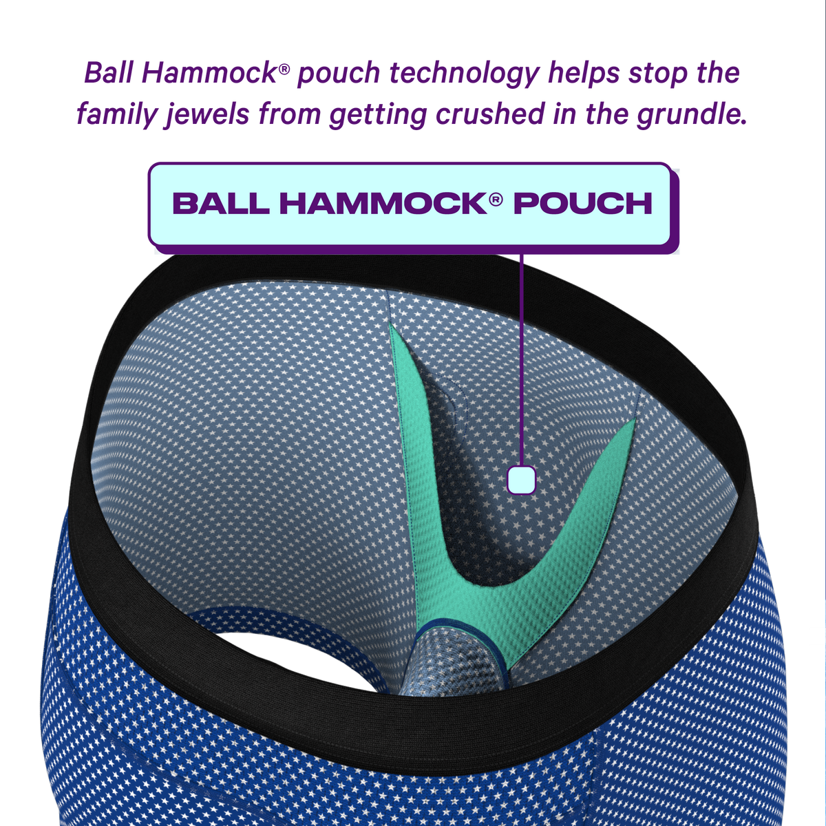 The Manhattan Man | Light Blue Stars paradICE™ Cooling Ball Hammock® Underwear - Shinesty