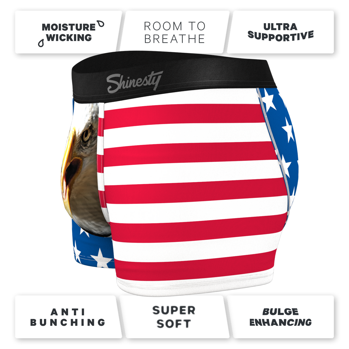 The Mascot | American Flag Ball Hammock® Pouch Trunks Underwear - Shinesty