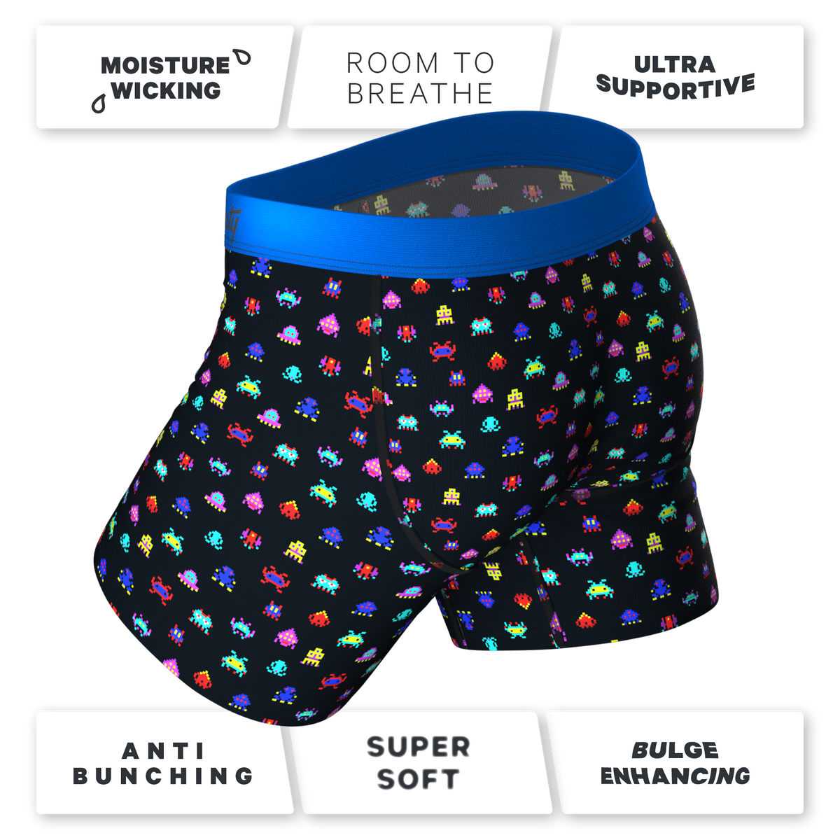 The Master Blaster | Video Game Ball Hammock® Pouch Underwear With Fly - Shinesty