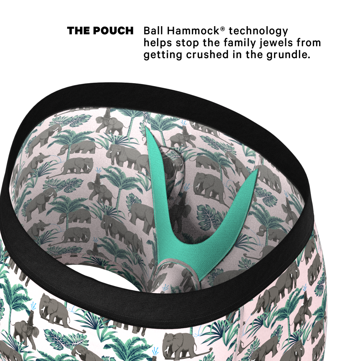 The Maximus | Tropical Elephant Ball Hammock® Pouch Underwear With Fly - Shinesty