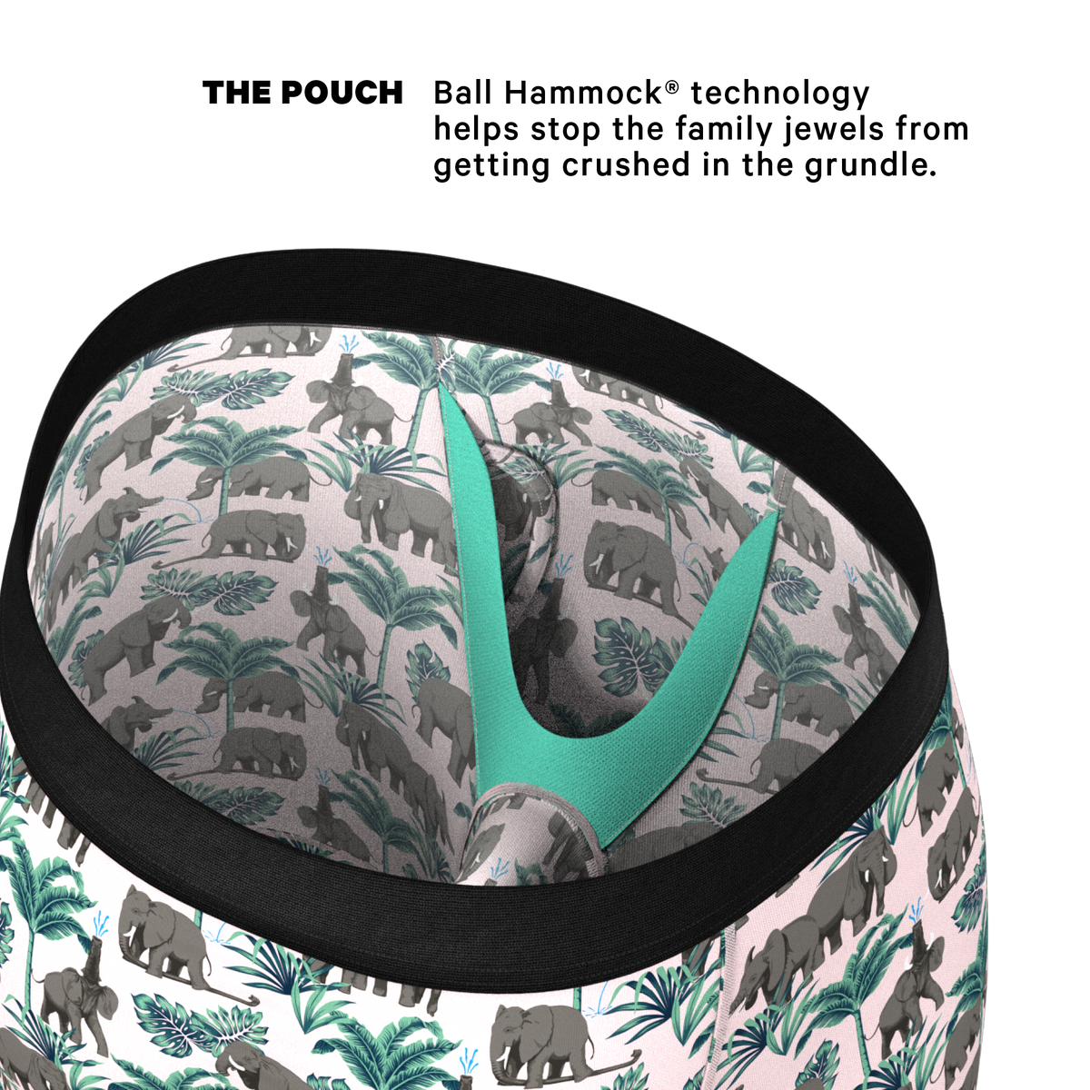 The Maximus | Tropical Elephant Ball Hammock® Pouch Trunks Underwear - Shinesty