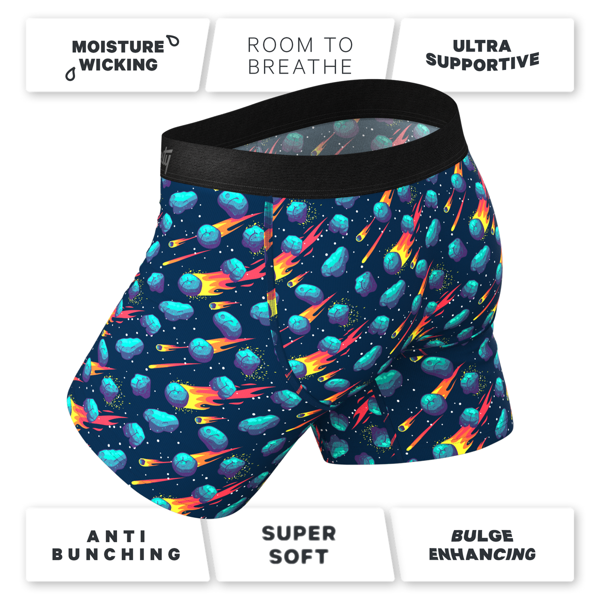 The Meateorite | Asteroid Ball Hammock® Pouch Underwear With Fly - Shinesty