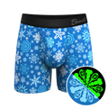 The Melt In Your Mouth | Glow in the Dark Naughty Snowflakes Ball Hammock® Pouch Underwear With Fly - Shinesty