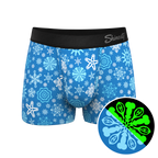 The Melt In Your Mouth | Glow In The Dark Naughty Snowflakes Ball Hammock® Pouch Trunks Underwear - Shinesty