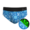 The Melt In Your Mouth | Glow In The Dark Naughty Snowflakes Ball Hammock® Pouch Underwear Briefs - Shinesty