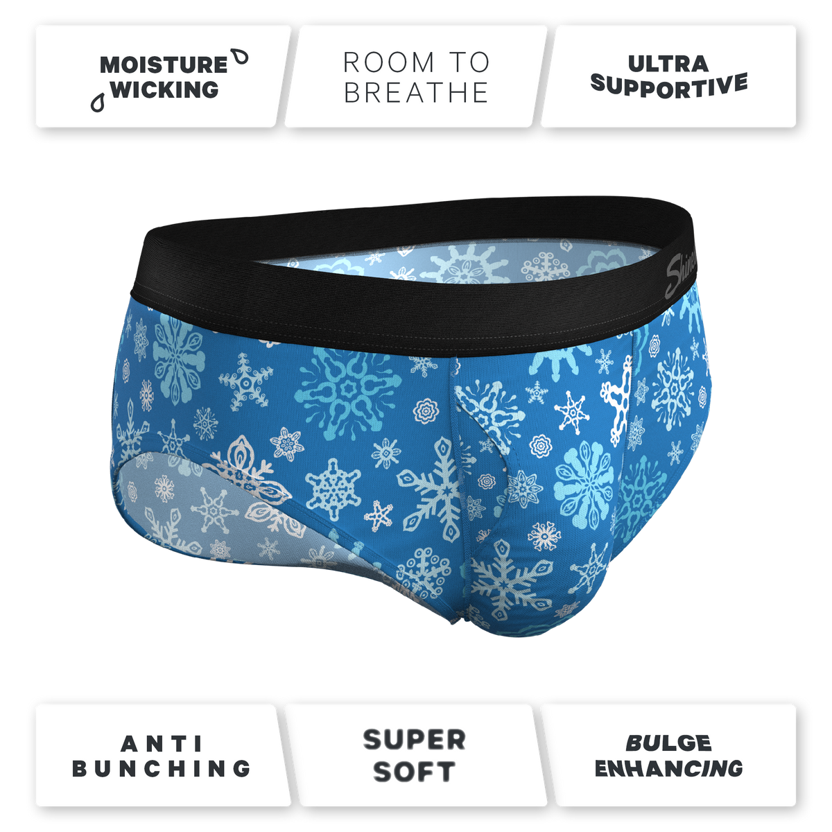 The Melt In Your Mouth | Glow In The Dark Naughty Snowflakes Ball Hammock® Pouch Underwear Briefs - Shinesty