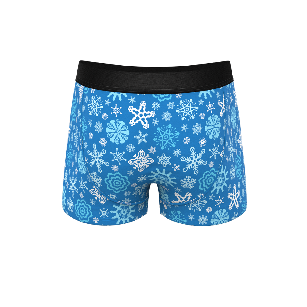 The Melt In Your Mouth | Glow In The Dark Naughty Snowflakes Ball Hammock® Pouch Trunks Underwear - Shinesty