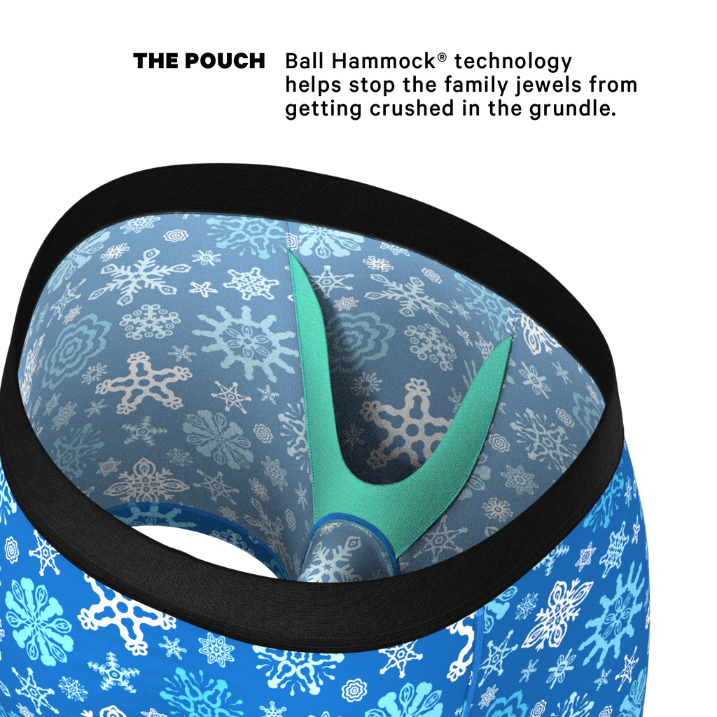 The Melt In Your Mouth | Glow In The Dark Naughty Snowflakes Ball Hammock® Pouch Underwear - Shinesty