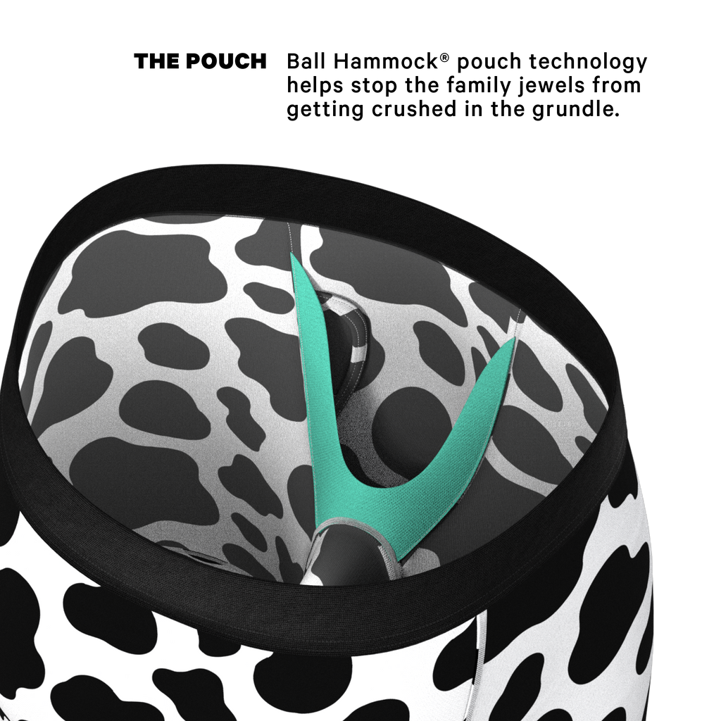 The Milk Me | Cow Print Ball Hammock® Boxer - Long Leg - Shinesty