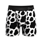 The Milk Me | Cow Print Ball Hammock® Pouch Underwear With Fly - Shinesty