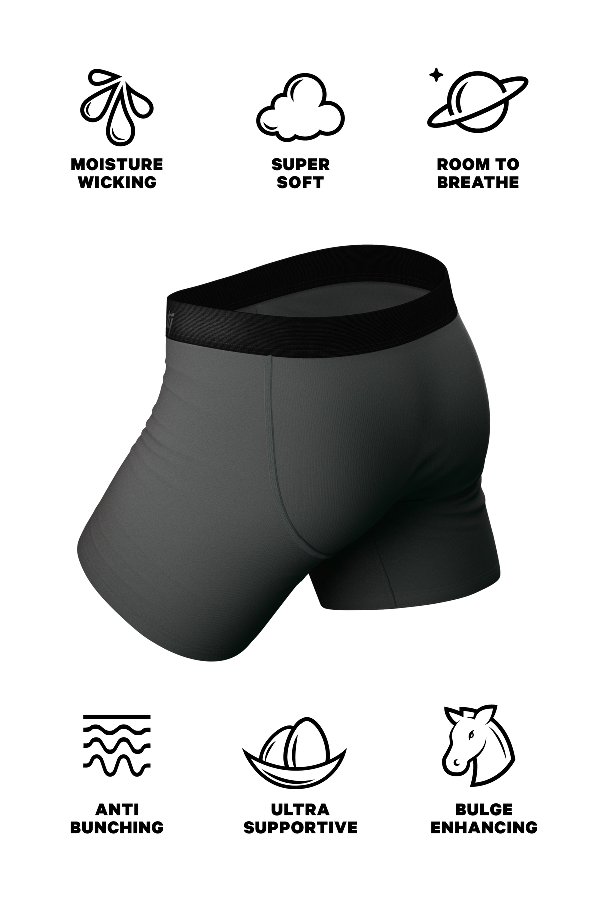 The Coal Miner | Dark Gray Ball Hammock® Pouch Underwear - Shinesty