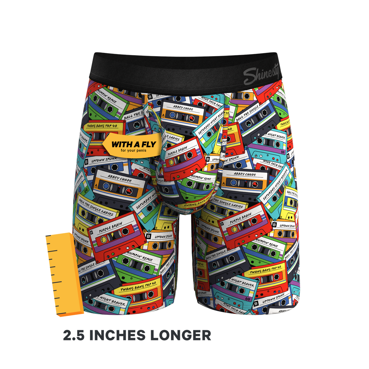 The Mixtape | Cassette Tapes Ball Hammock® Boxer - Long Leg - Shinesty