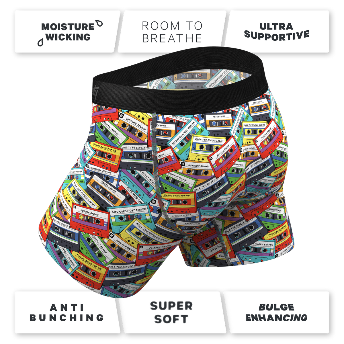 The Mixtape | Cassette Tapes Ball Hammock® Pouch Underwear - Shinesty