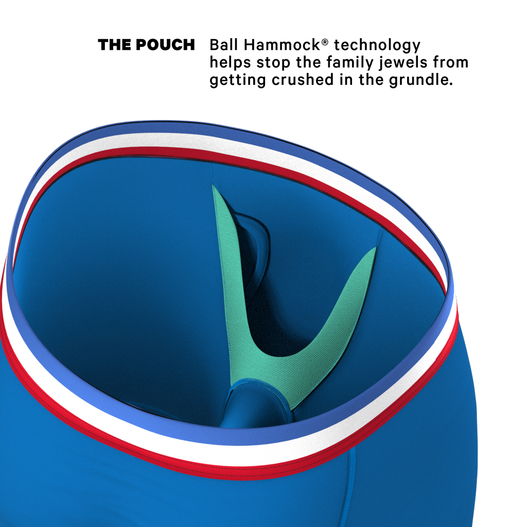 The Morning Glory | Blue with USA Waistband Ball Hammock® Boxer - Long Leg - Shinesty