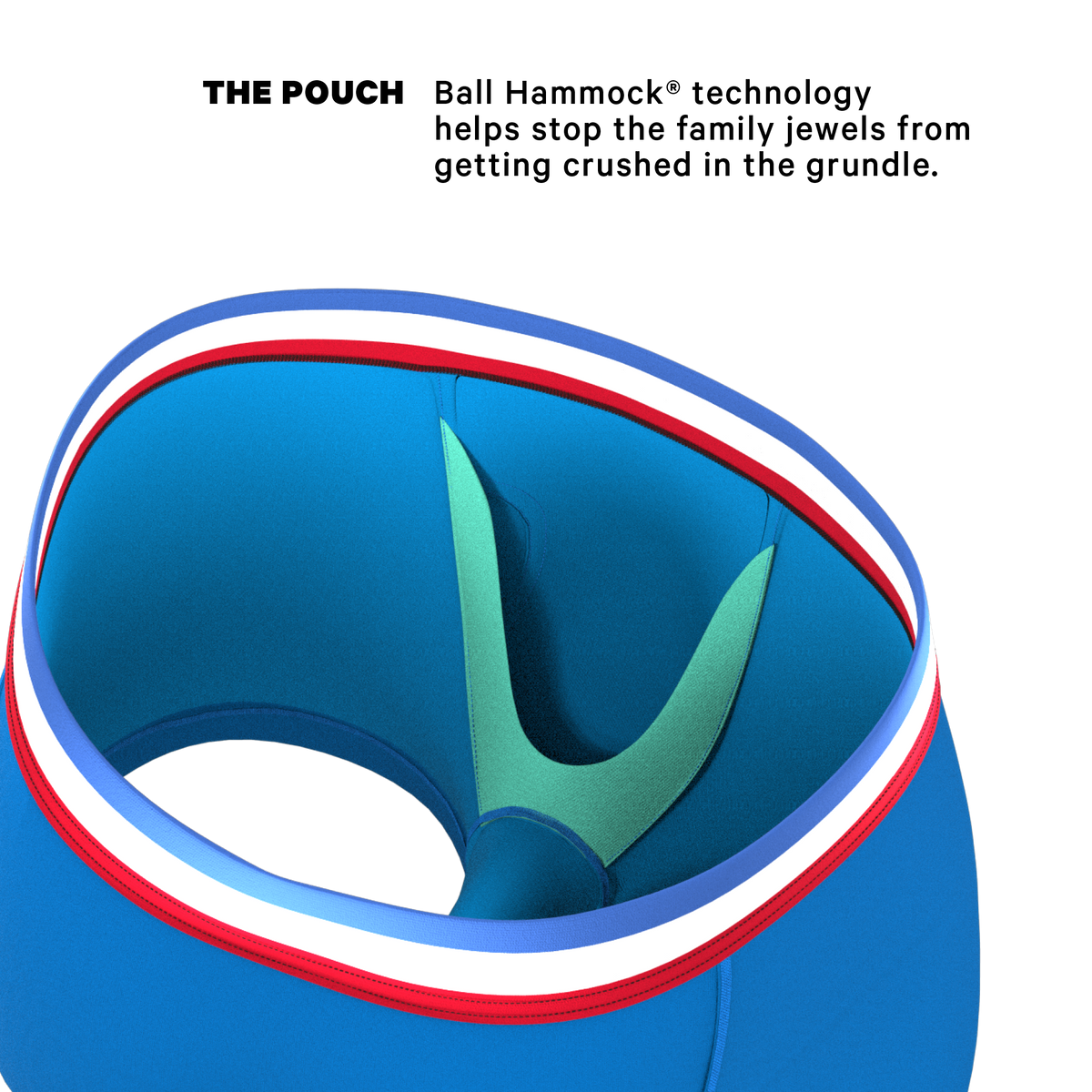 The Morning Glory | Blue with USA Waistband Ball Hammock® Pouch Trunks Underwear - Shinesty