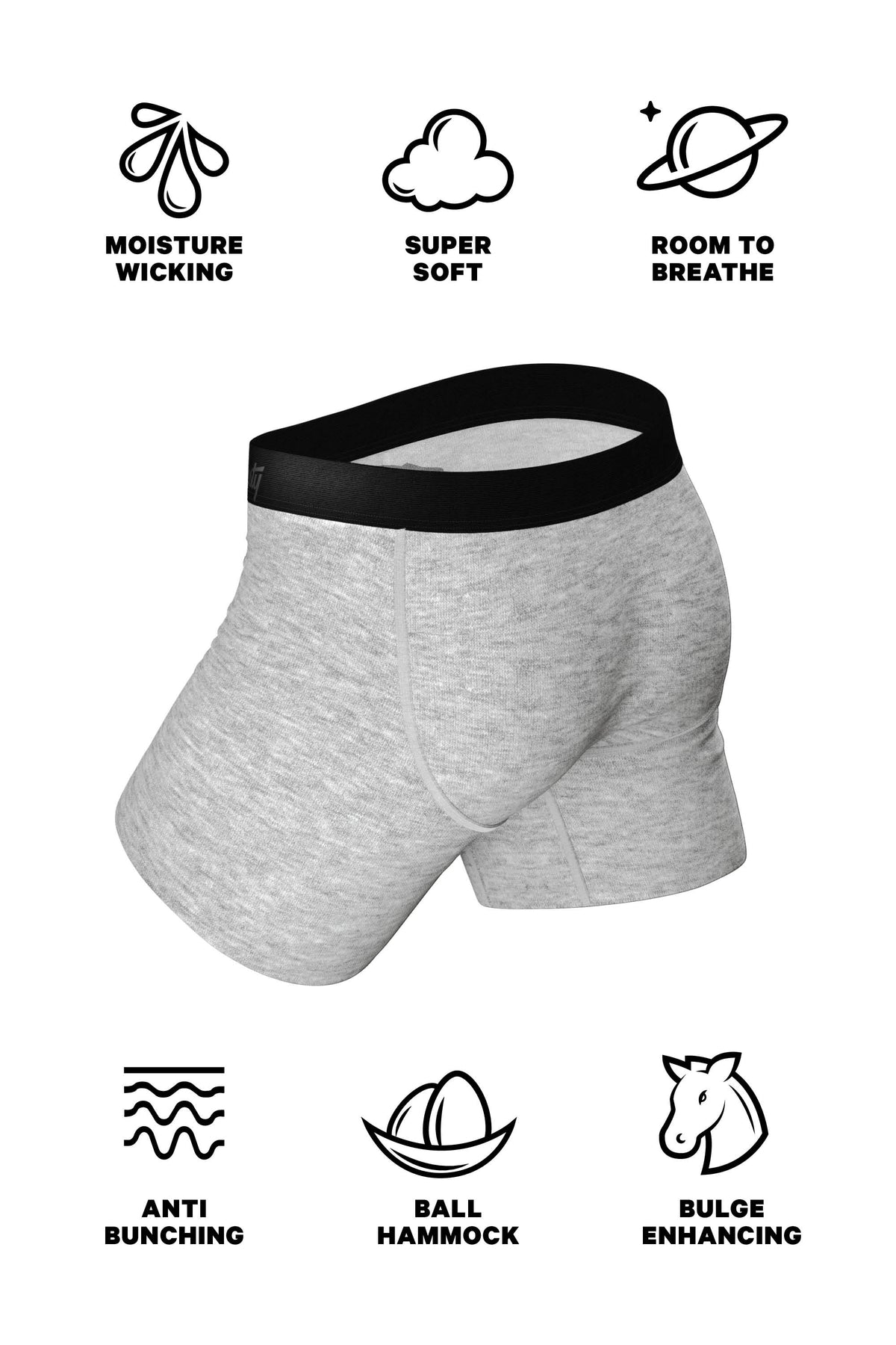 The Gray Area | Grey Couples Ball Hammock® Boxer With Fly and Cheeky 2 Pack - Shinesty