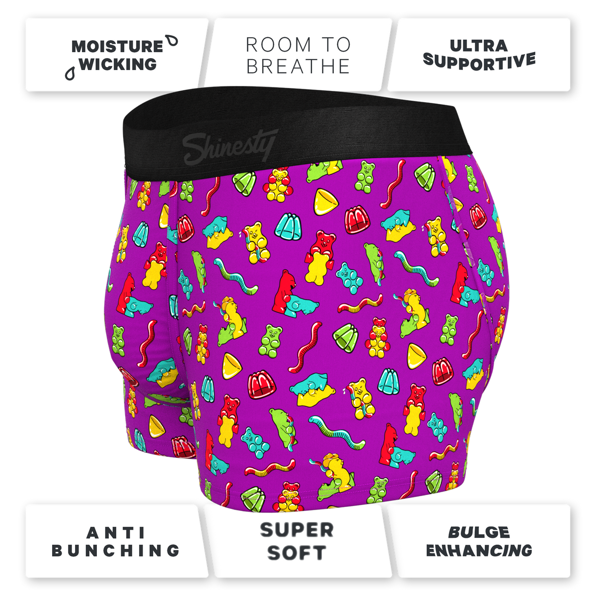 The Naughty Bears | Gummy Bear Ball Hammock® Pouch Trunks Underwear - Shinesty