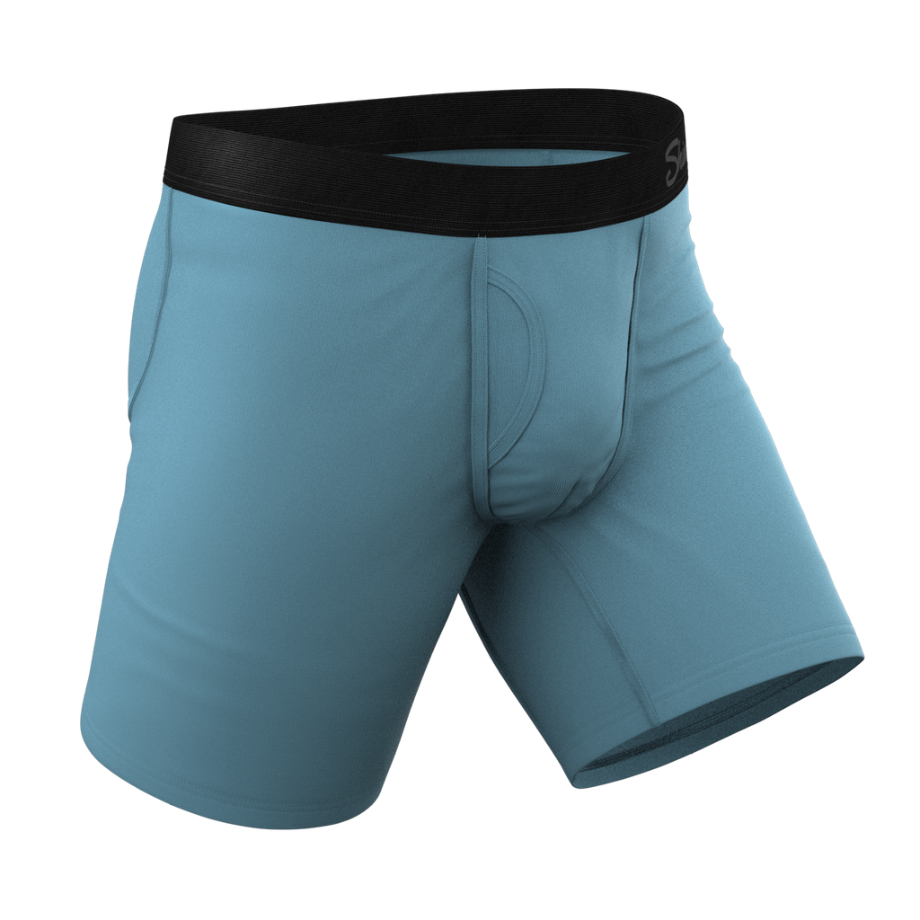 The Neptune | Slate Blue Ball Hammock® Boxer - Long Leg - Shinesty