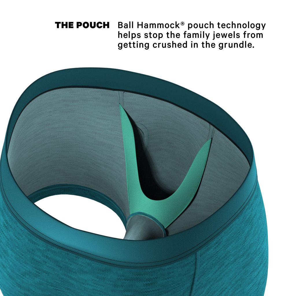 The Nerves of Teal | Teal Heather Ball Hammock® Pouch Trunks Underwear - Shinesty