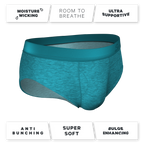 The Nerves of Teal | Teal Heather Ball Hammock® Pouch Underwear Briefs - Shinesty