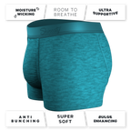 The Nerves of Teal | Teal Heather Ball Hammock® Pouch Trunks Underwear - Shinesty