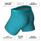 The Nerves of Teal | Teal Heather Ball Hammock® Pouch Underwear With Fly - Shinesty