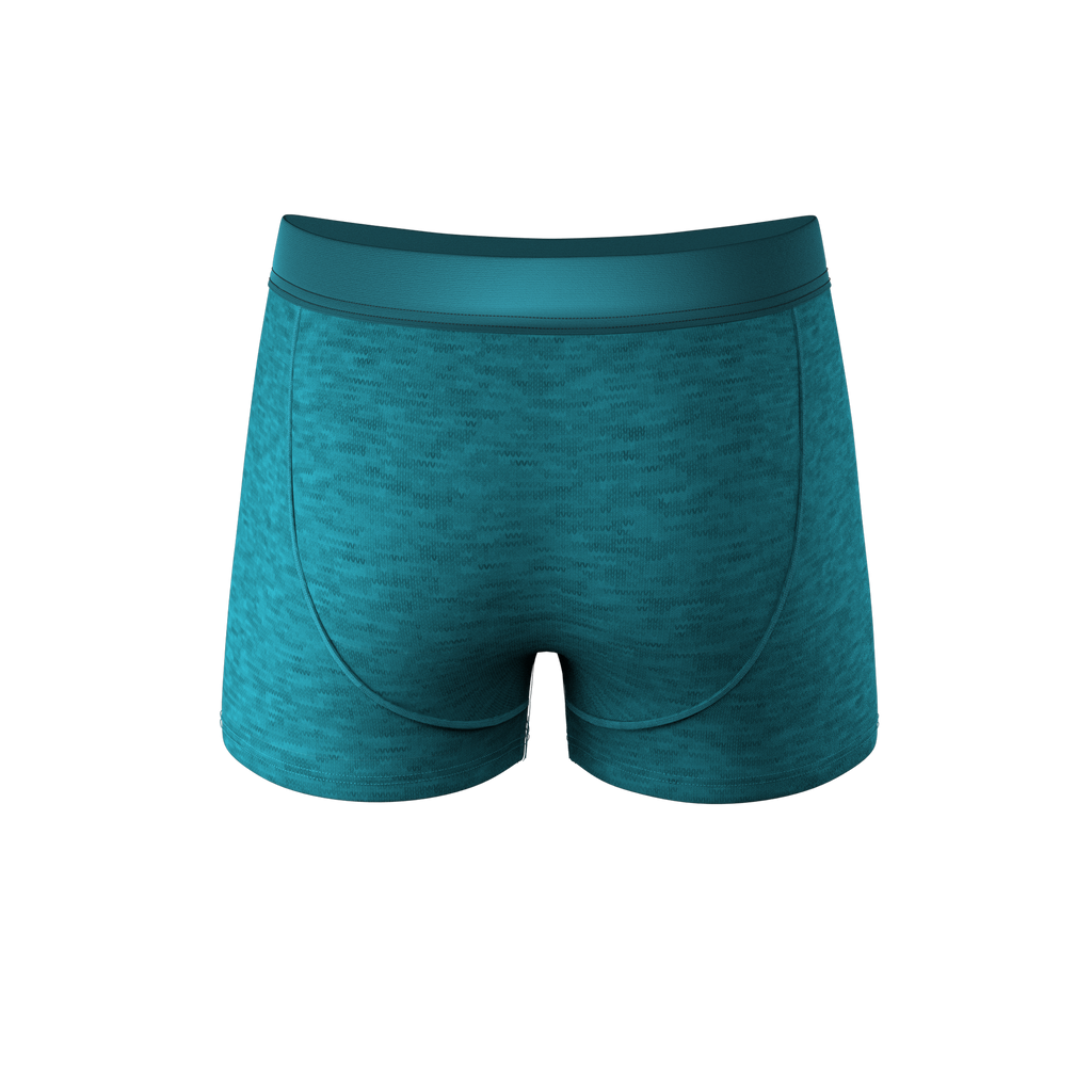 The Nerves of Teal | Teal Heather Ball Hammock® Pouch Trunks Underwear - Shinesty