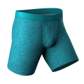 The Nerves of Teal | Teal Heather Ball Hammock® Boxer - Long Leg - Shinesty