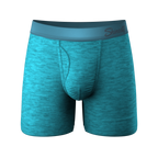 The Nerves of Teal | Teal Heather Ball Hammock® Pouch Underwear With Fly - Shinesty