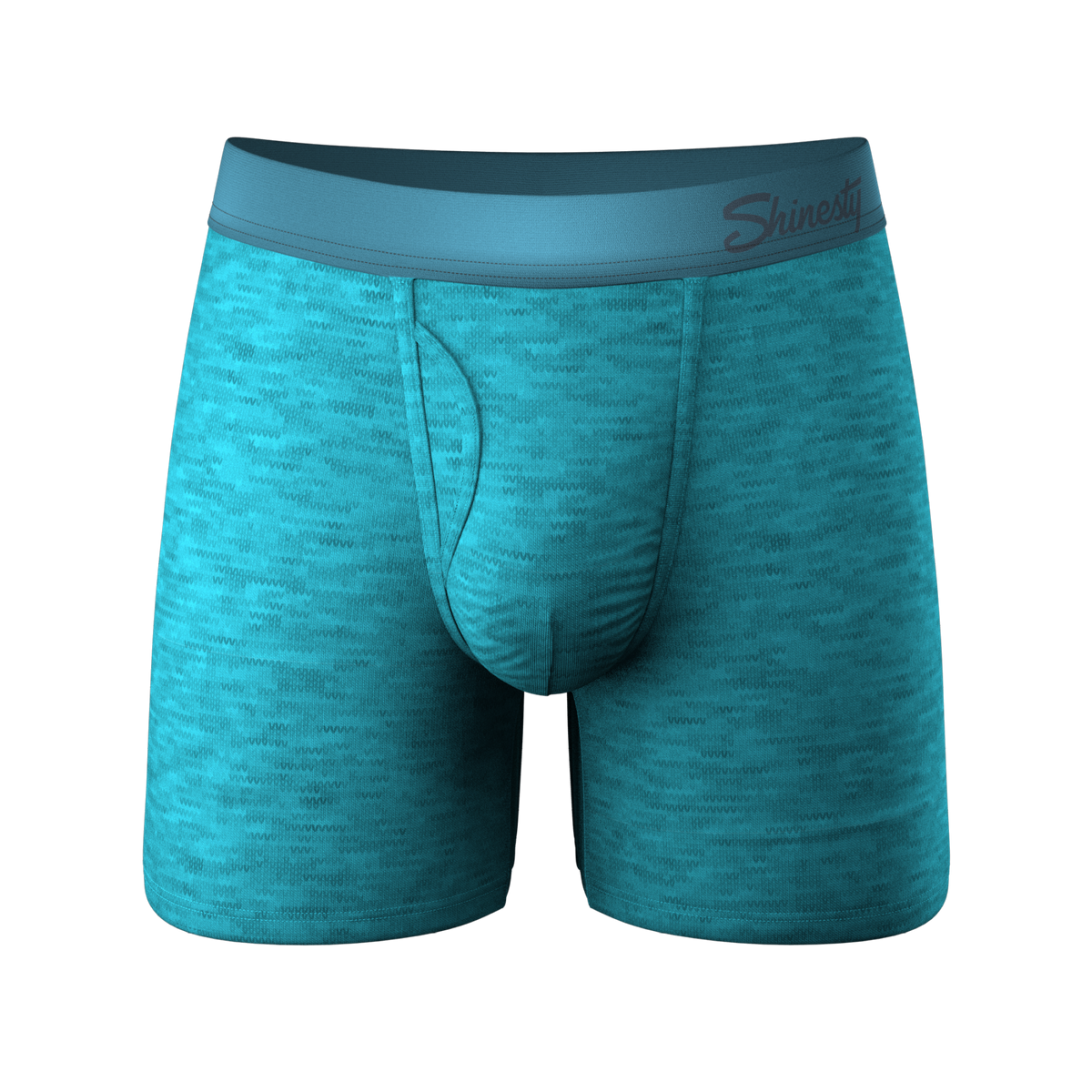 The Nerves of Teal | Teal Heather Ball Hammock® Pouch Underwear With Fly - Shinesty