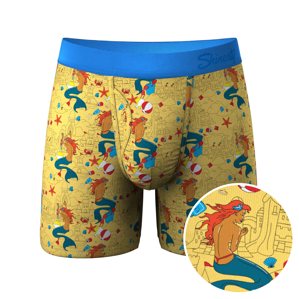 The Nudie Beach | Beach Scene Ball Hammock® Pouch Underwear With Fly - Shinesty