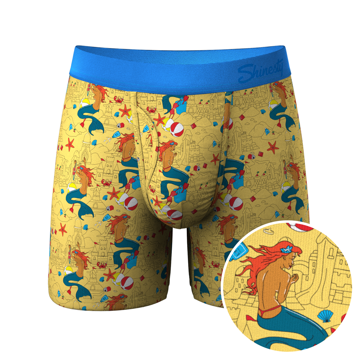 The Nudie Beach | Beach Scene Ball Hammock® Pouch Underwear With Fly - Shinesty
