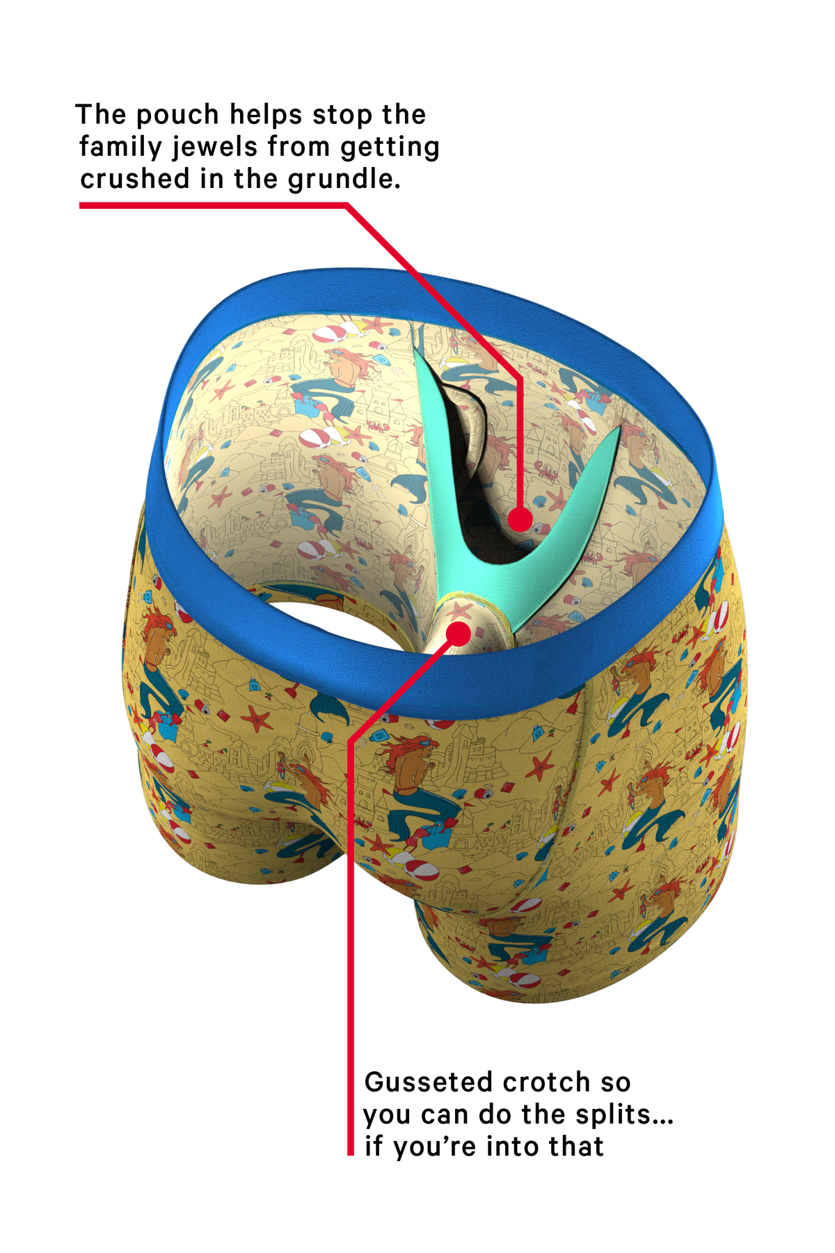 The Nudie Beach | Beach Scene Ball Hammock® Pouch Underwear With Fly - Shinesty