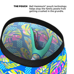 The Oahu Rendezvous | Tropical Leaves Ball Hammock® Boxer - Long Leg - Shinesty