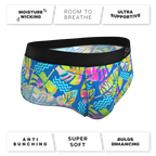 The Oahu Rendezvous | Tropical Leaves Ball Hammock® Pouch Underwear Briefs - Shinesty