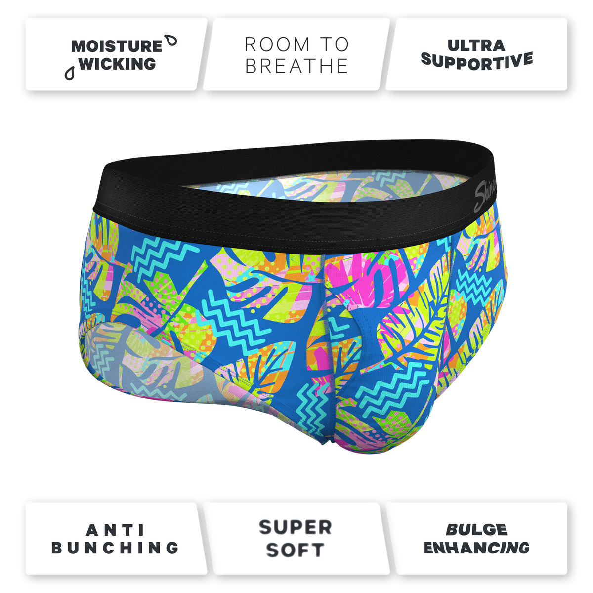 The Oahu Rendezvous | Tropical Leaves Ball Hammock® Pouch Underwear Briefs - Shinesty