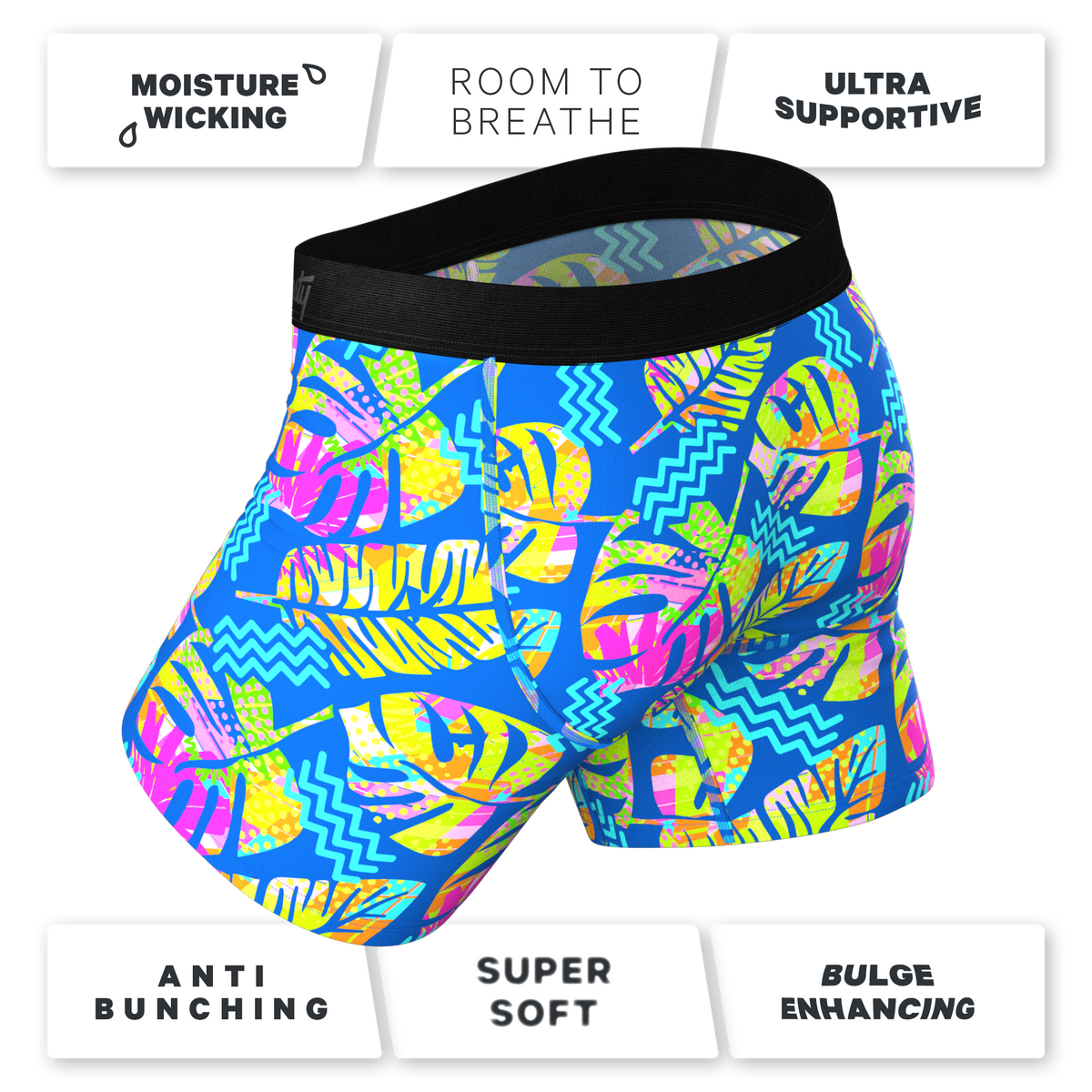 The Oahu Rendezvous | Tropical Leaves Ball Hammock® Pouch Underwear - Shinesty