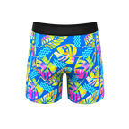 The Oahu Rendezvous | Tropical Leaves Ball Hammock® Pouch Underwear With Fly - Shinesty