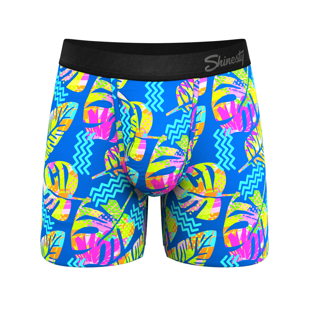 The Oahu Rendezvous | Tropical Leaves Ball Hammock® Pouch Underwear With Fly - Shinesty